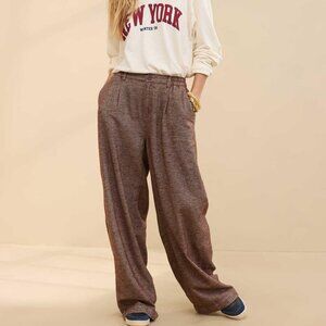 Aerie Anytime High Waisted Trouser Brown "Tweed"